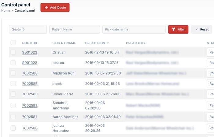 Custom quotation sistem — ponude za invalidska kolica automatski